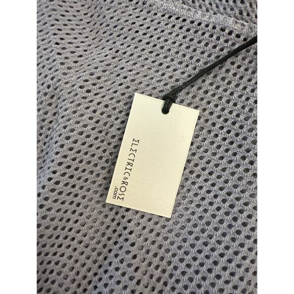NWT Electric&Rose Gray Mesh Perforated Sheer Bomber Jacket Sz S - Picture 4 of 8